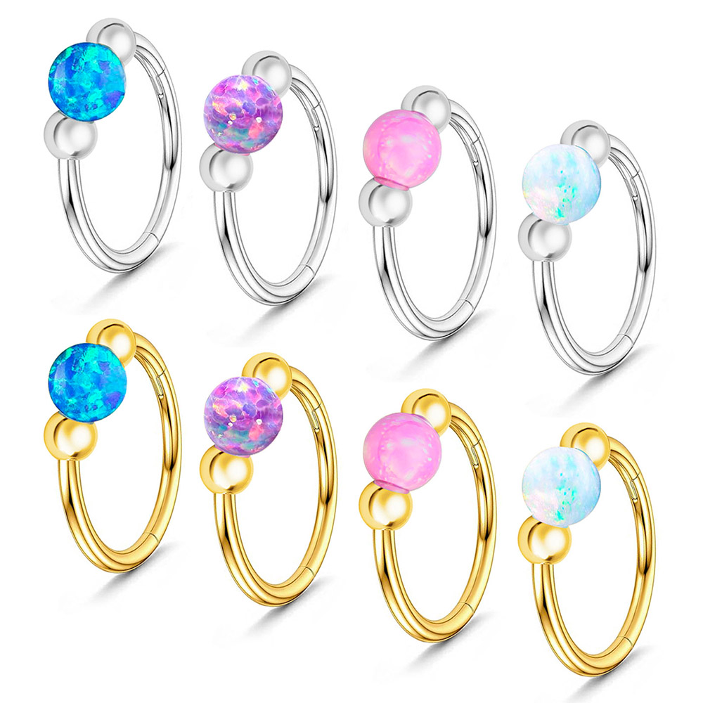 Body Jewelry Eu - Opal Nose Ring Sparkle Set, Medical