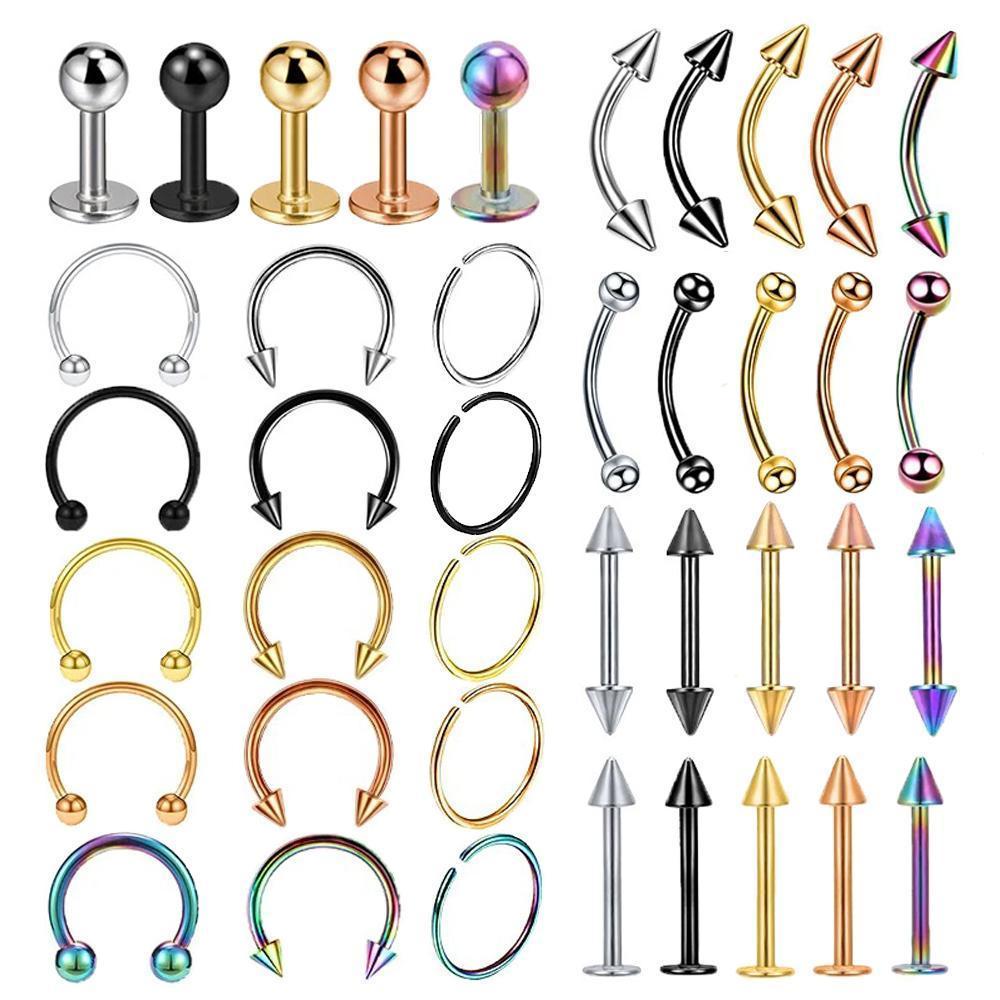 Body Jewelry Surgical Steel - 5Pcs/40Pcs Surgical Steel Body Piercing Jewelry