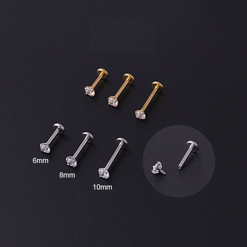 Body Jewelry Labret - 2pcs Stainless Steel Piercing Tragus Stud