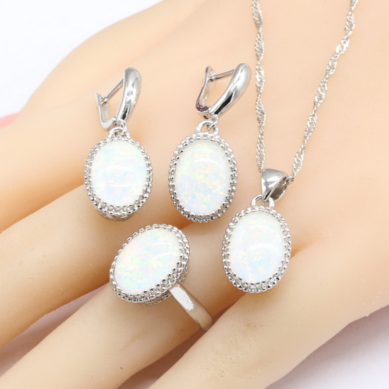 Body Jewelry Australia - Australia White Opal Stones Silver Color
