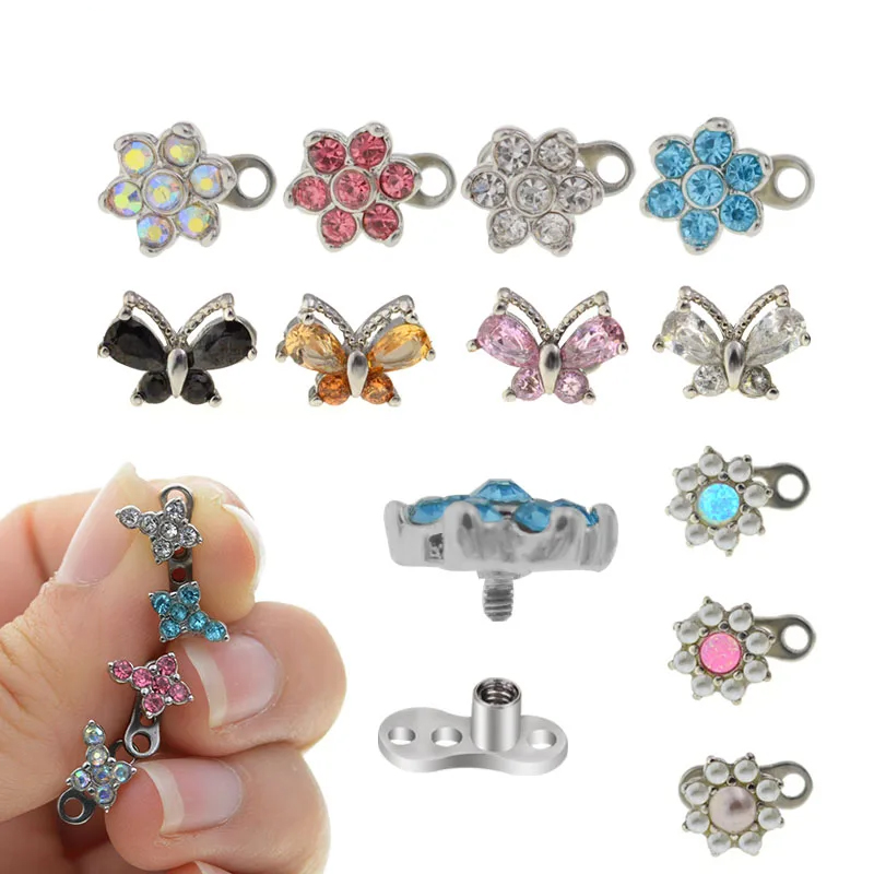 Dermal Anchor Top - 1PC 100% Surgical Steel 14G Micro