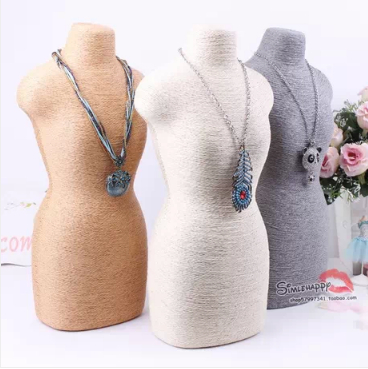 Body Jewelry Plus - Fashionable White Jewelry Bust Mannequin Pendant
