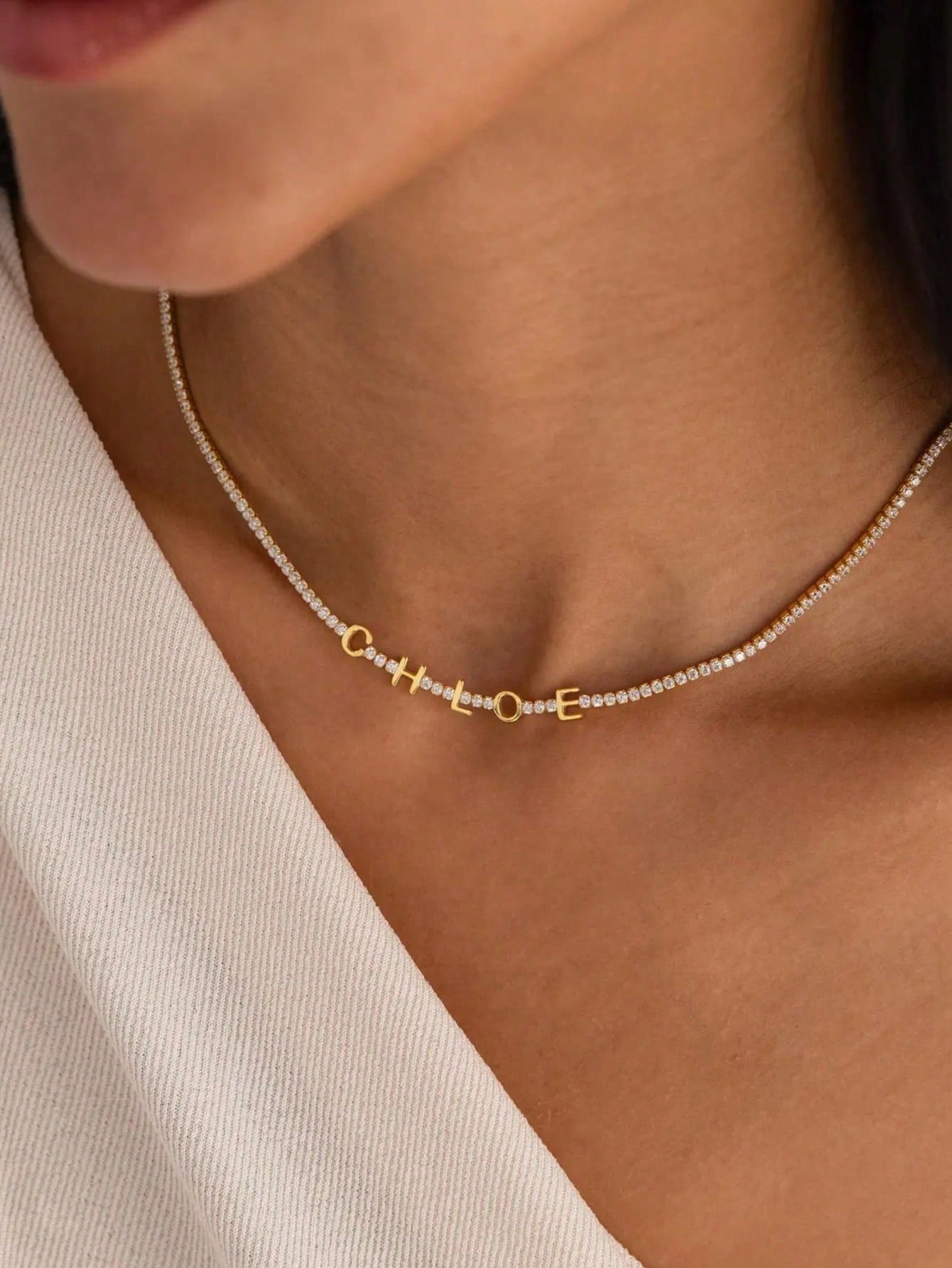Body Jewelry Unique - DOREMI Custom Name Tennis Necklace Personalized