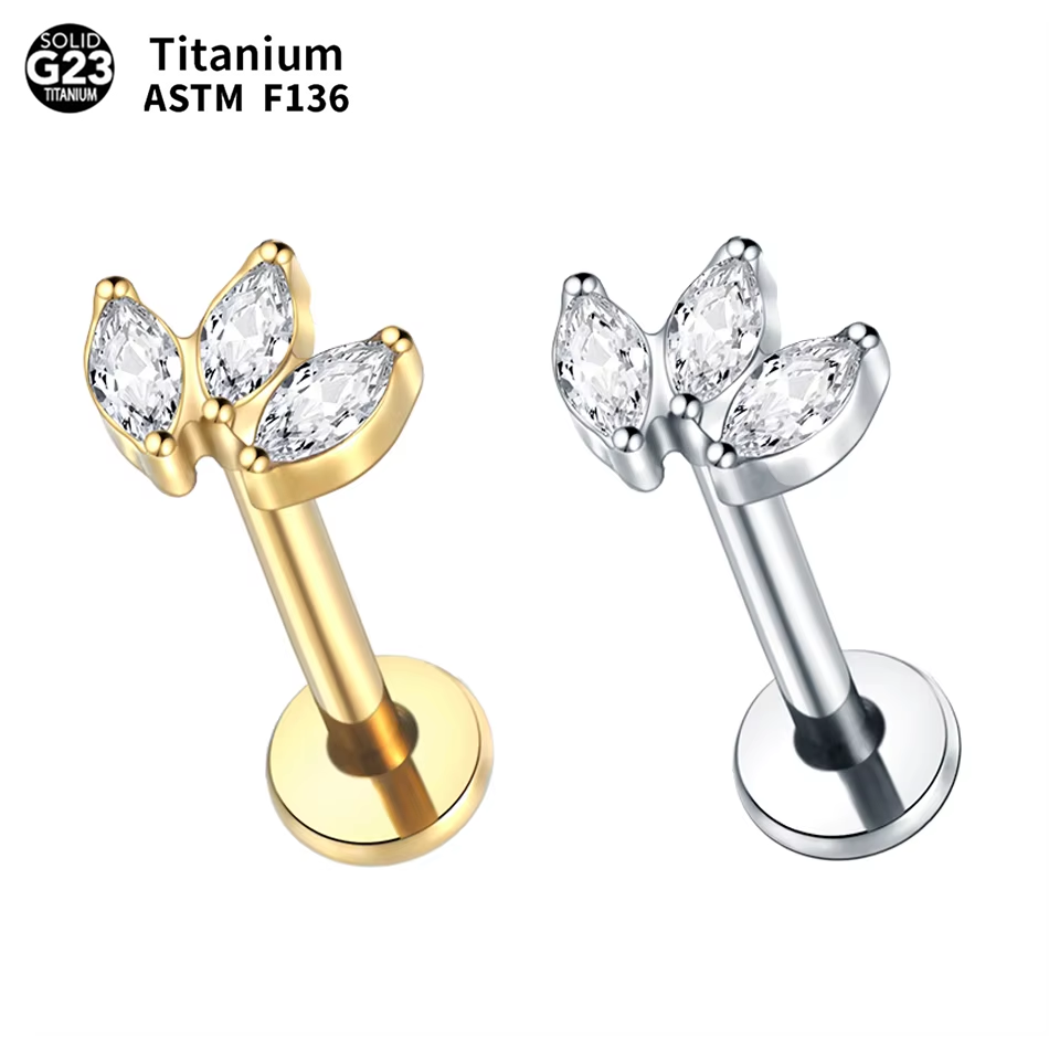 Body Jewelry Internally Threaded - 1pc Labret Piercing Titanium Lip Studs