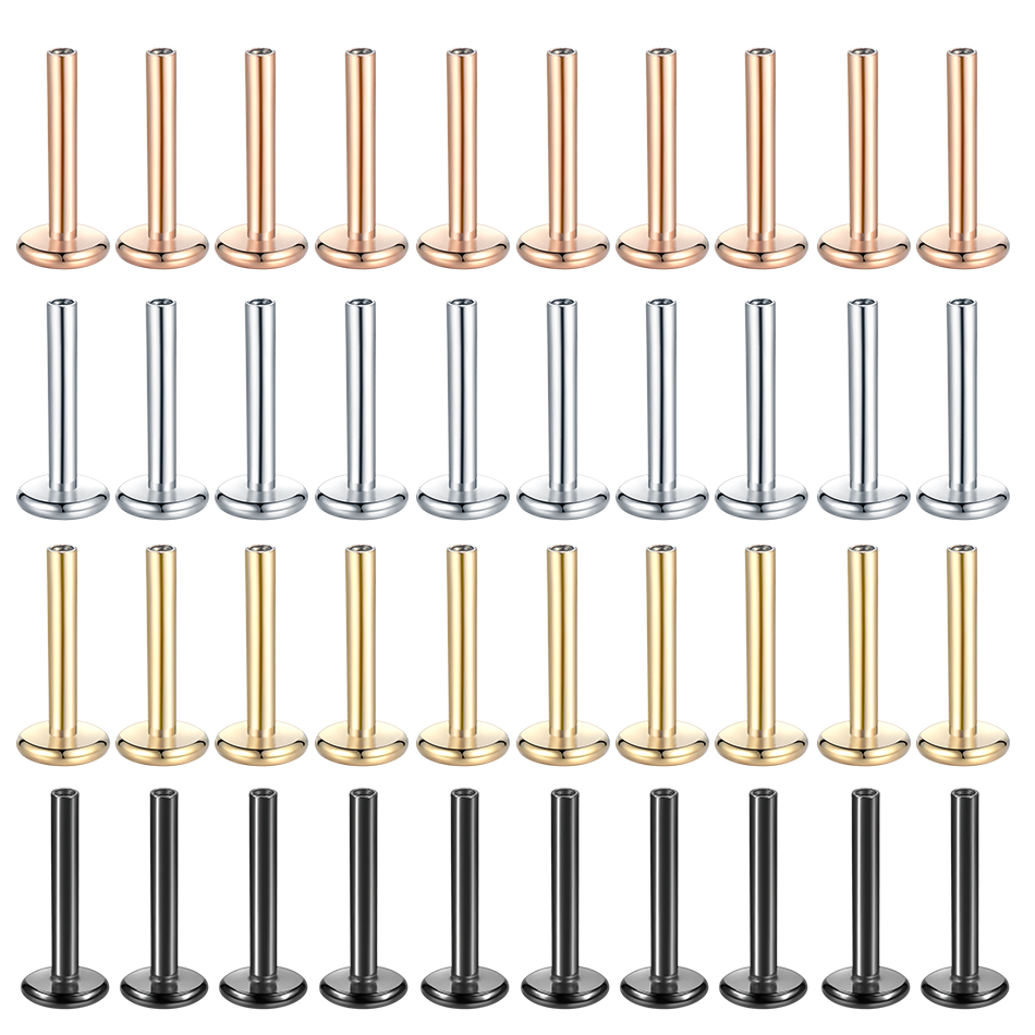 Body Jewelry Internally Threaded - 10Pcs/set Surgical Steel Labret Lip Piercing