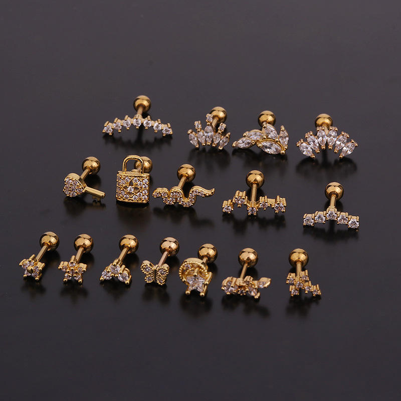 16G Stainless Steel Floral/Sna - Body Jewelry Surgical Steel recension och pris