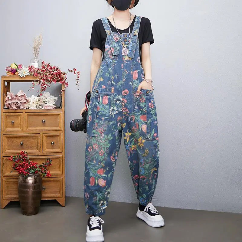 New Printed Denim Overalls Wom - Body Jewelry Plus recension och pris
