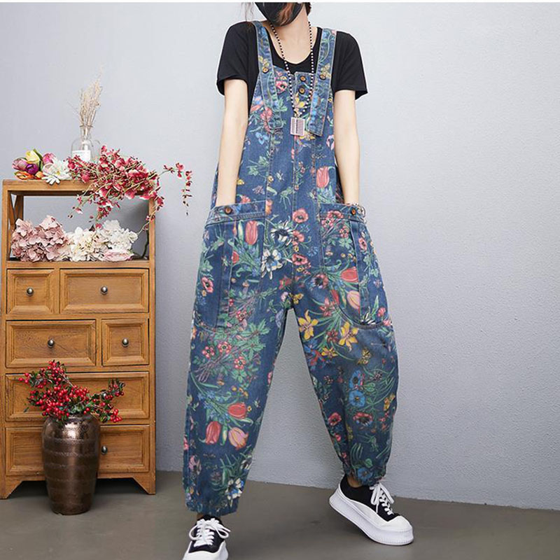 New Printed Denim Overalls Wom - Body Jewelry Plus recension och pris