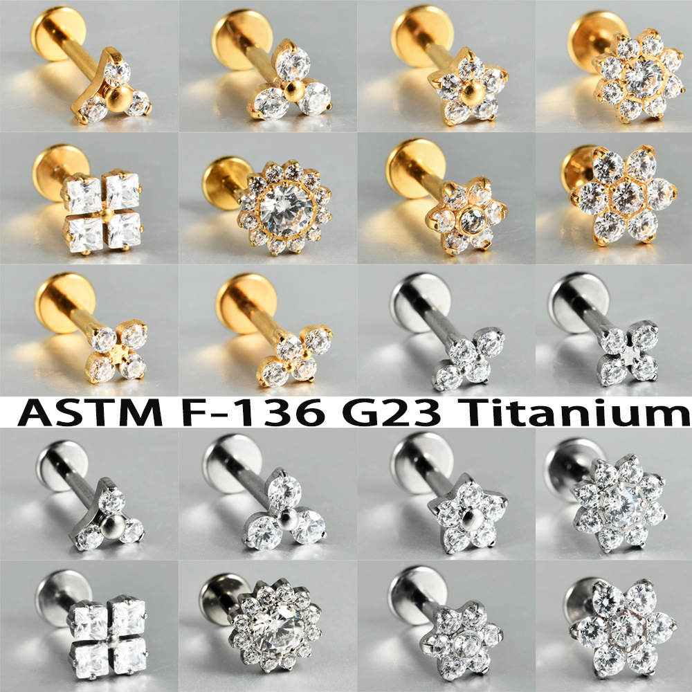 1PC ASTM F136 G23 Titanium Flo - Body Jewelry Internally Threaded recension och pris