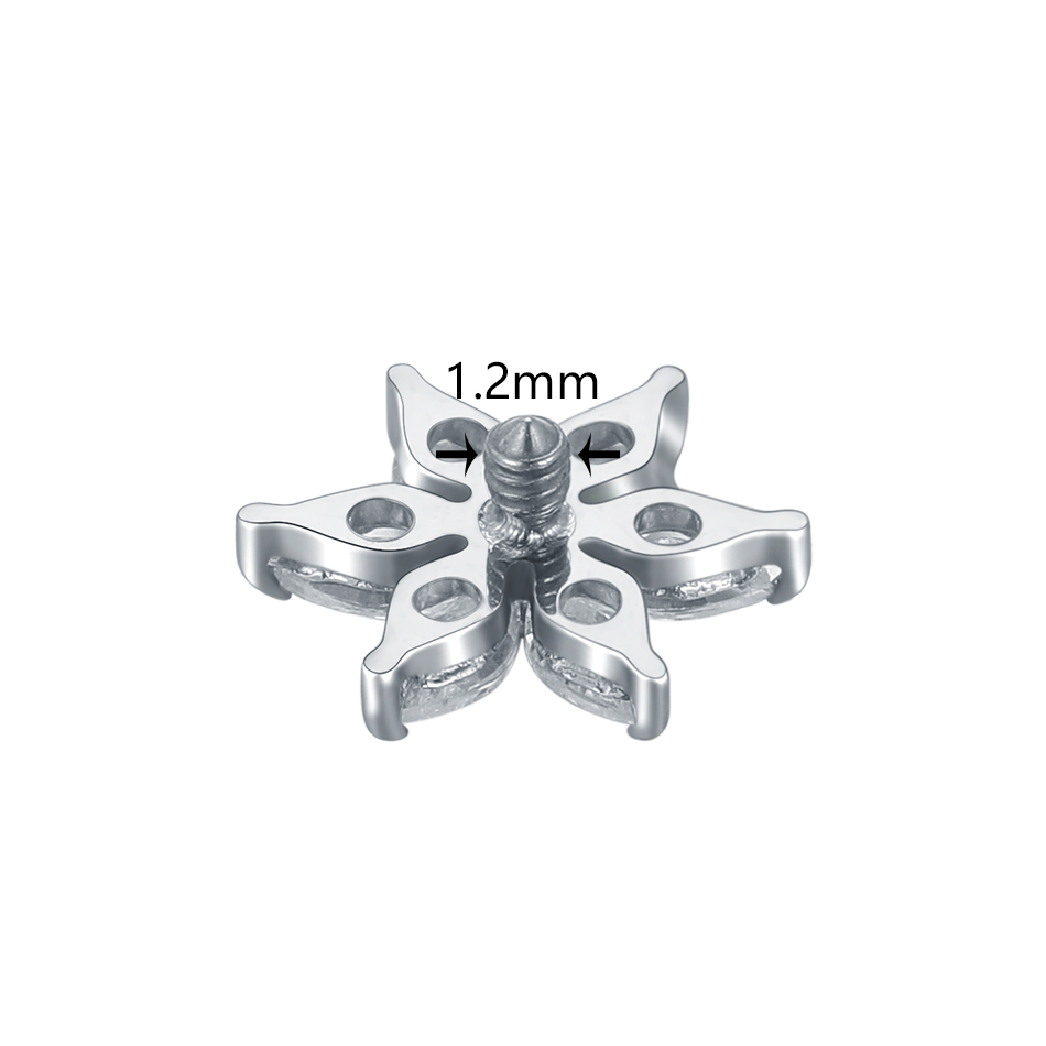 1/5PCS Titanium Crystal Flower - Dermal Anchor Top recension och pris