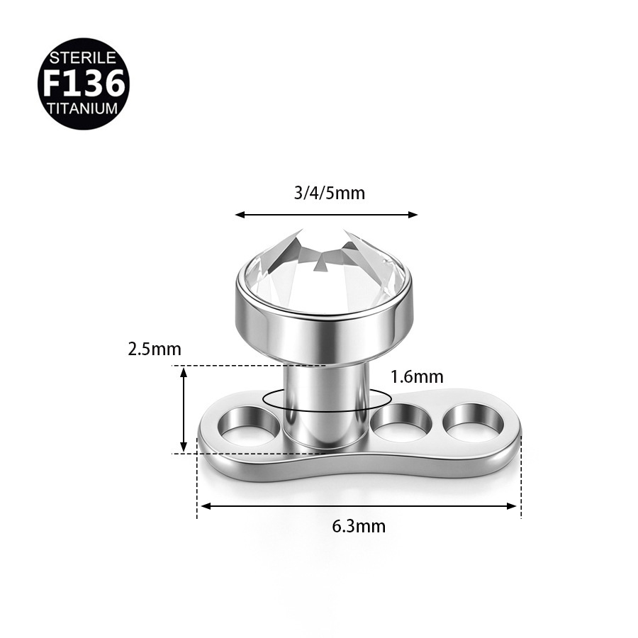1Pc F136 Titanium 14G Internal - Dermal Anchor Top recension och pris