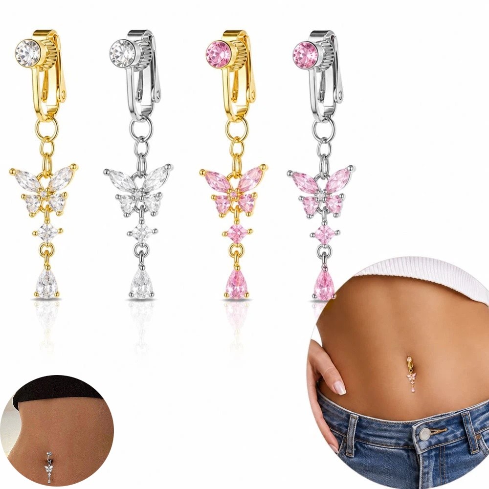 Butterfly Design Clip on Belly - Body Jewelry Materials recension och pris