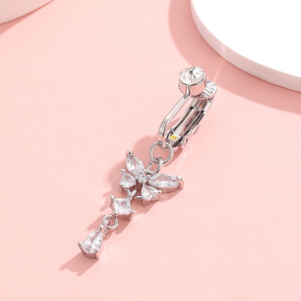 Butterfly Design Clip on Belly - Body Jewelry Materials recension och pris