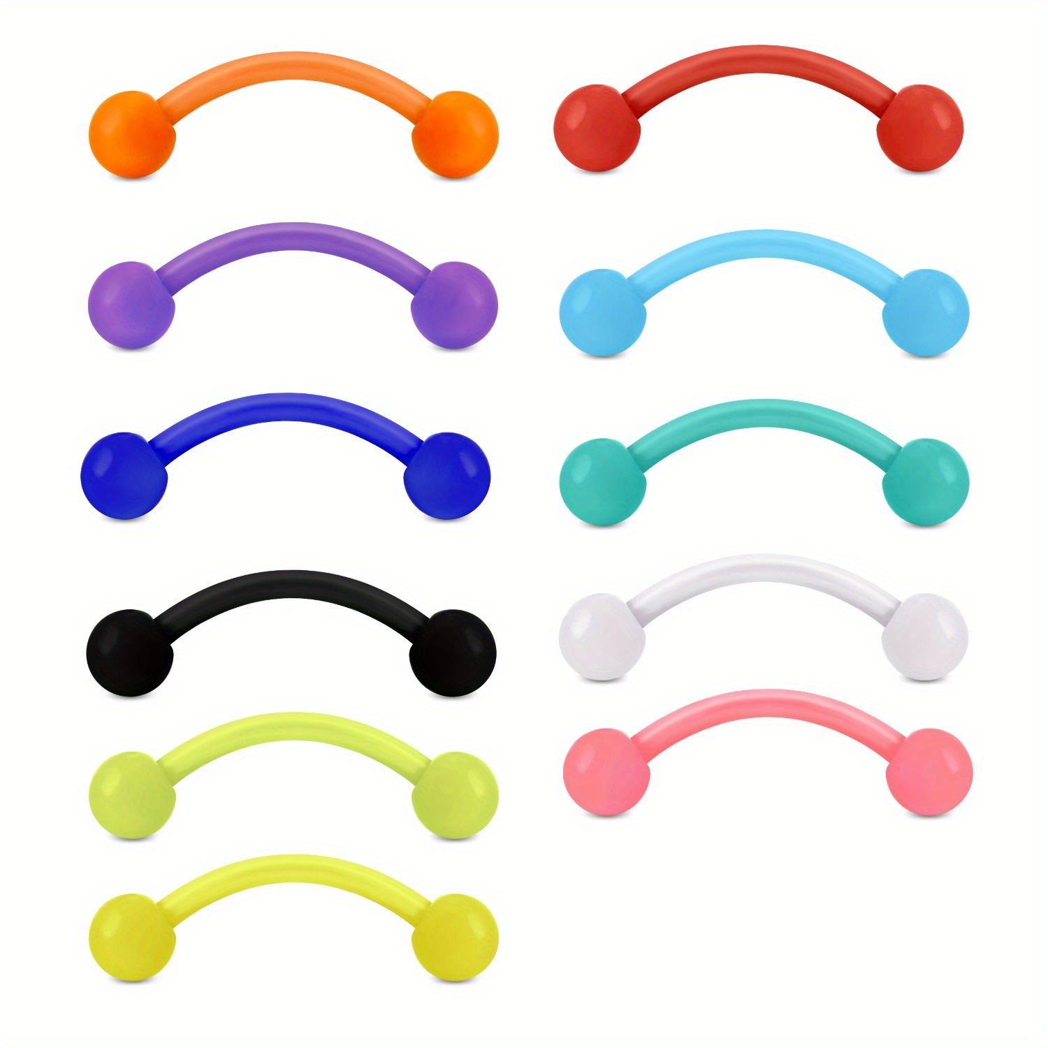 11pcs 8mm Colored Plastic Eyeb - Body Jewelry Materials recension och pris