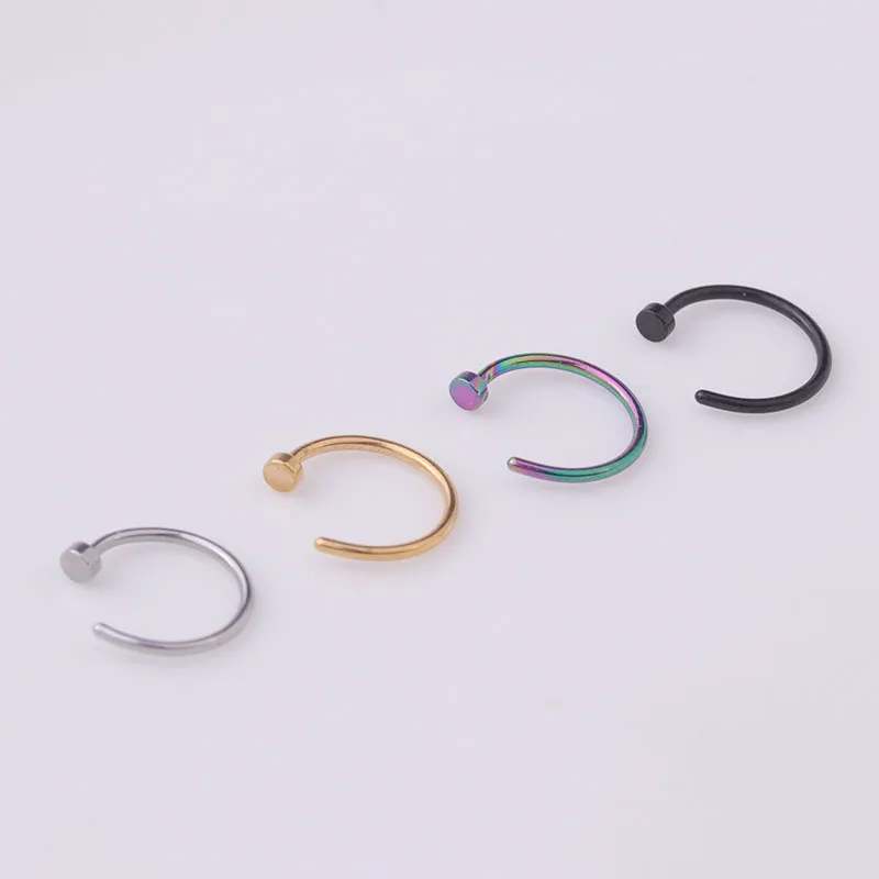 5pcs/lot 20G Nose Ring Hoop, 6 - Body Jewelry Surgical Steel recension och pris