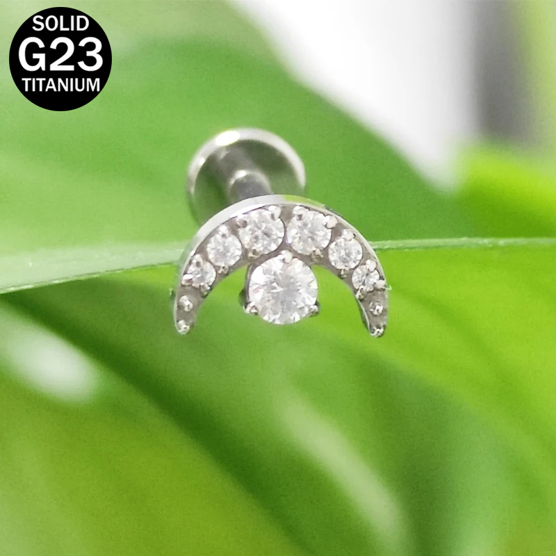 G23 Titanium Crescent-Moon-des - Dermal Anchor Top recension och pris