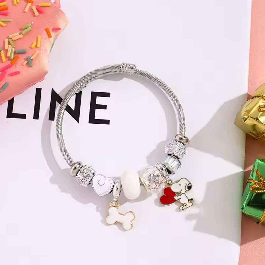 Cute Cartoon Snoopy Bone Heart - Body Jewelry Unique recension och pris