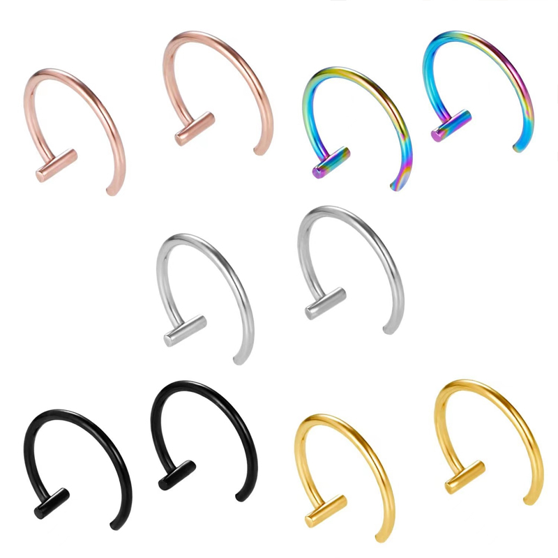18G Surgical Steel Lip Ring Ha - Body Jewelry Surgical Steel recension och pris