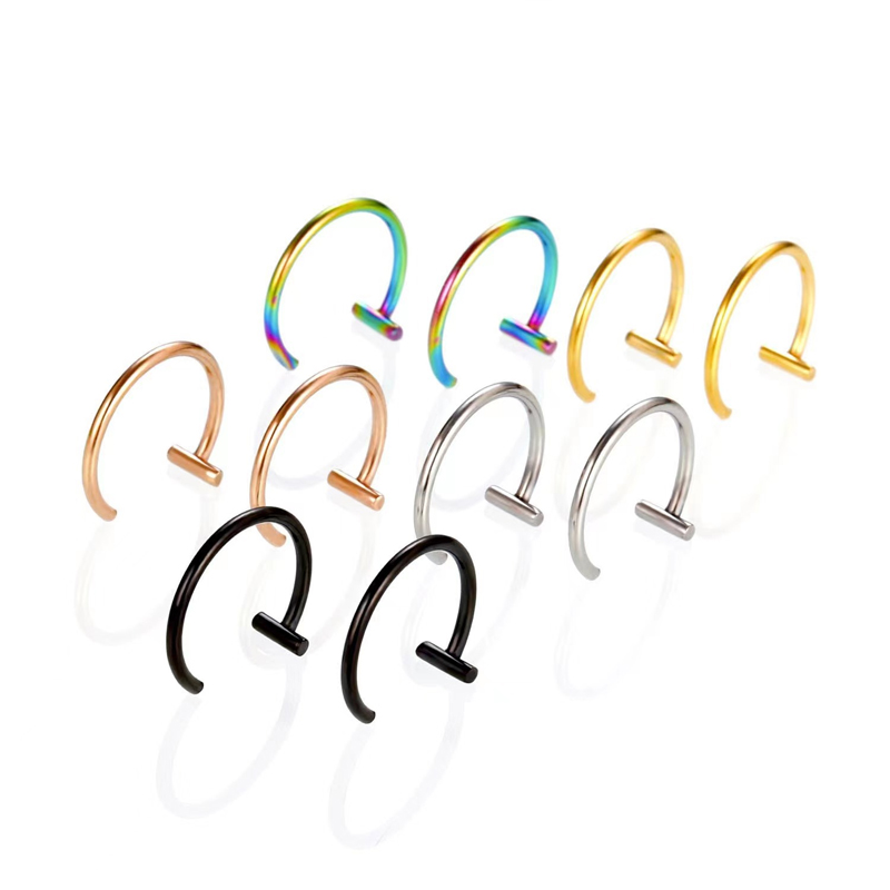 18G Surgical Steel Lip Ring Ha - Body Jewelry Surgical Steel recension och pris