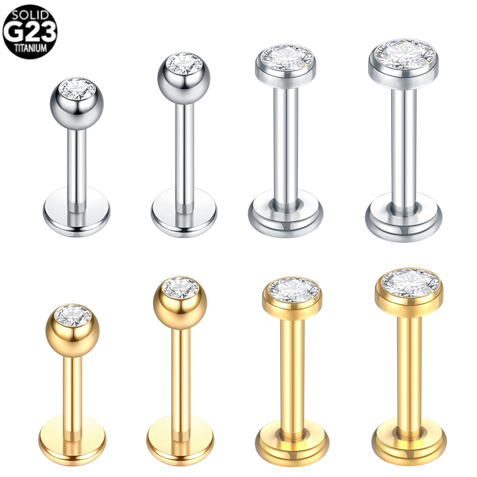 G23 Titanium Labret Piercing L - Body Jewelry Internally Threaded recension och pris