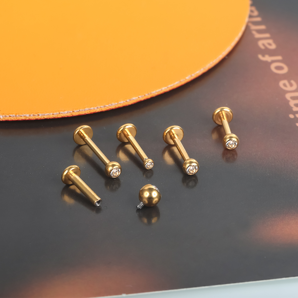 G23 Titanium Labret Piercing L - Body Jewelry Internally Threaded recension och pris