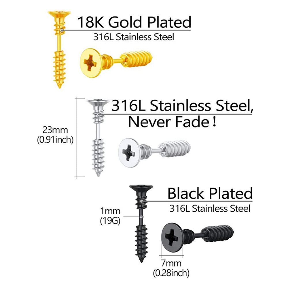 2Pcs Surgical Steel Spike Trag - Body Jewelry Surgical Steel recension och pris