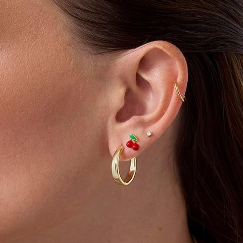 2pcs Cartilage Earrings Stud f - Body Jewelry Surgical Steel recension och pris