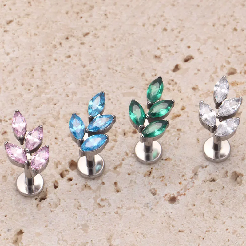 G23 Titanium Gem CZ Ear Conch  - Body Jewelry Internally Threaded recension och pris