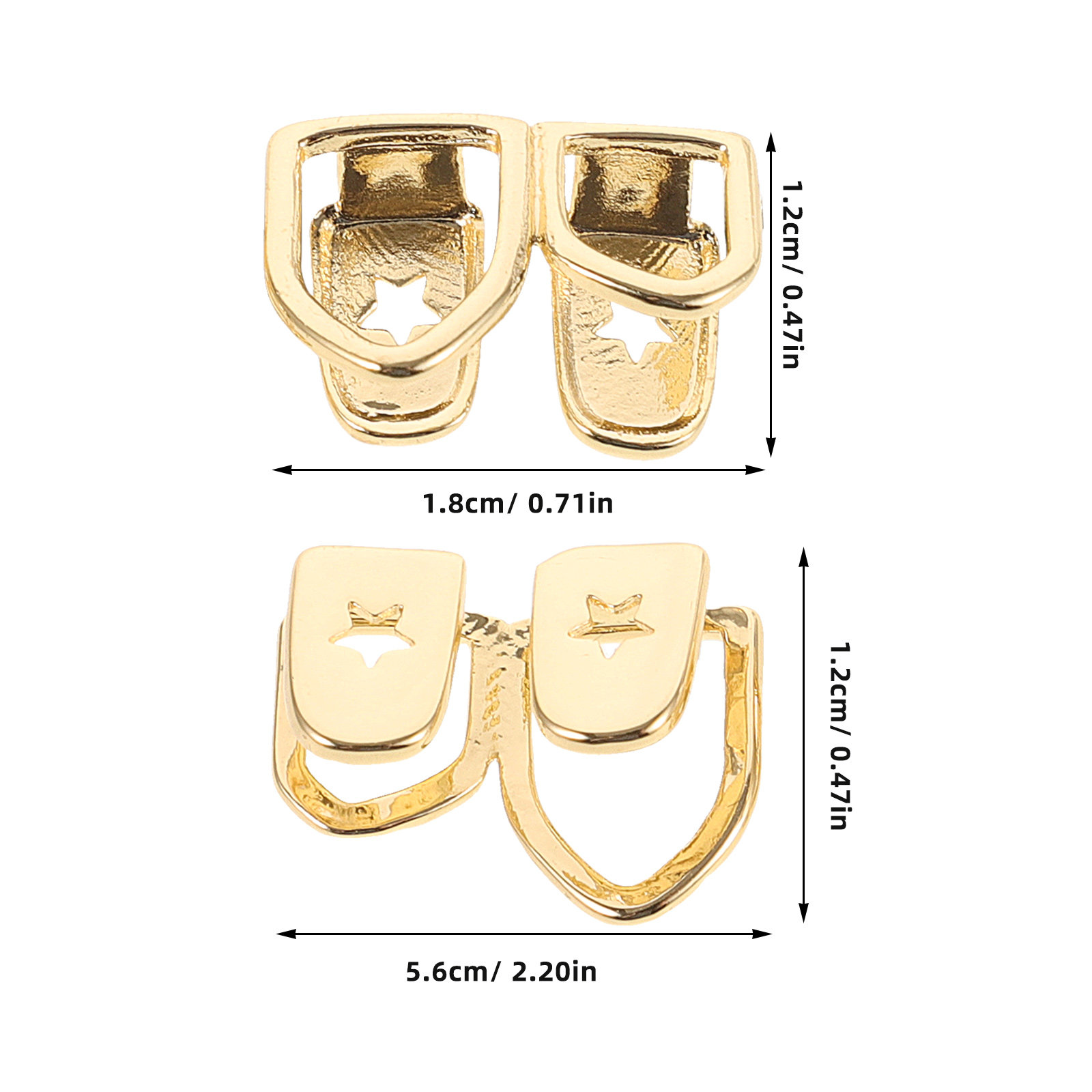 2Pcs Hip Hop Teeth Grills Copp - Body Jewelry Materials recension och pris