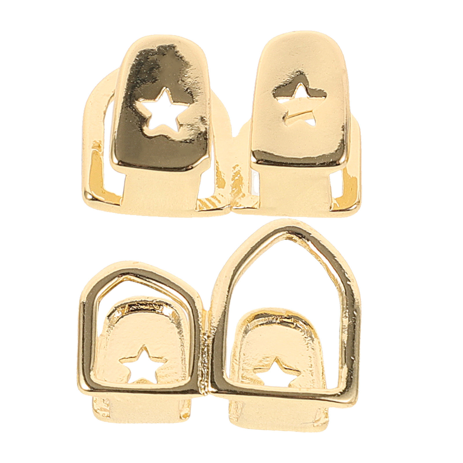 2Pcs Hip Hop Teeth Grills Copp - Body Jewelry Materials recension och pris
